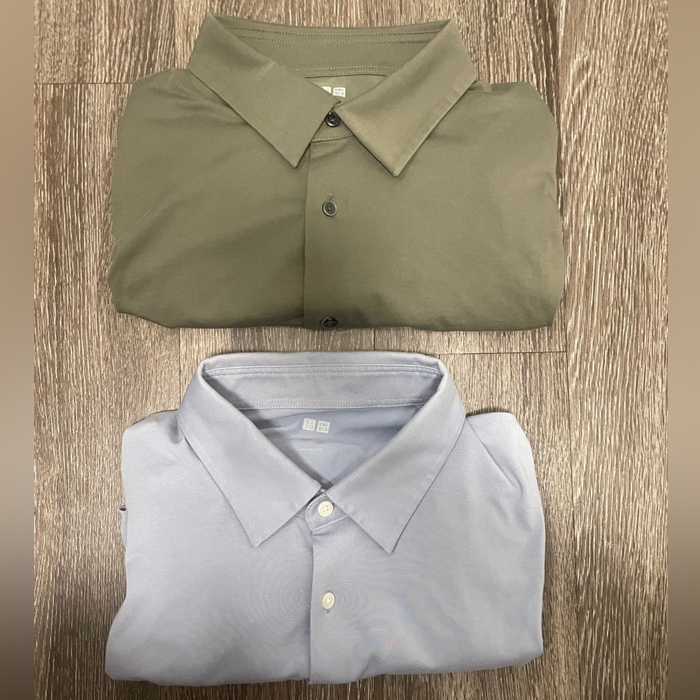 Lot of 2 Uniqlo Men's AIRism Button Down Polos